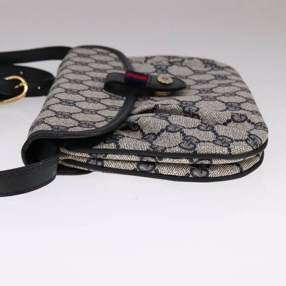 GUCCI GG Supreme Sherry Line Shoulder Bag Pvc Red Navy - Picture 4 of 16